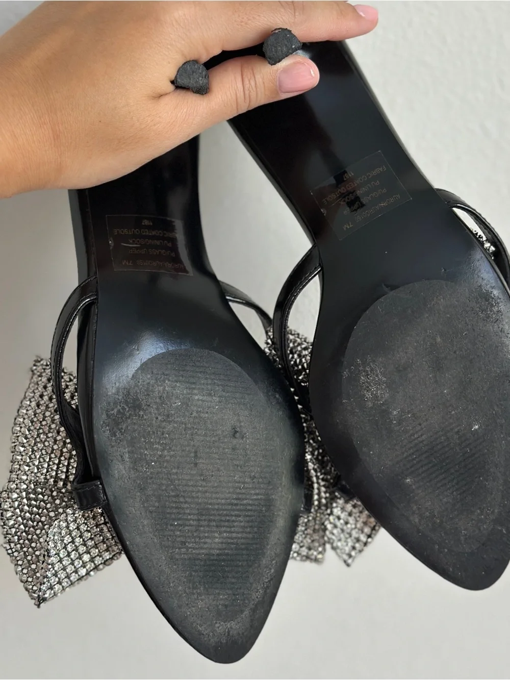 Steve Madden Kitten Heels with Large Crystal Bows